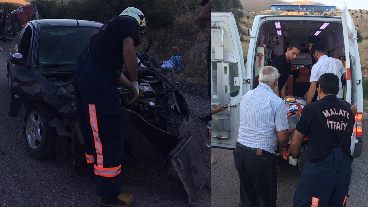 Malatya'da otomobillerin çarpışması sonucu 6 kişi yaralandı