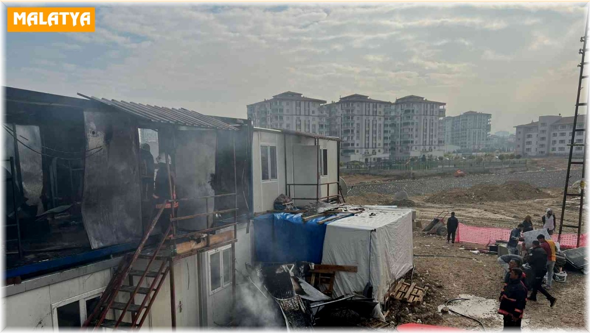 Malatya'da şantiyede korkutan yangın