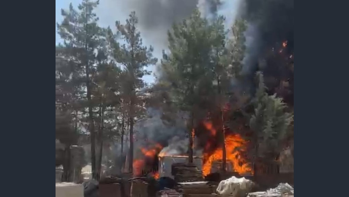 Malatya'da şantiyede korkutan yangın