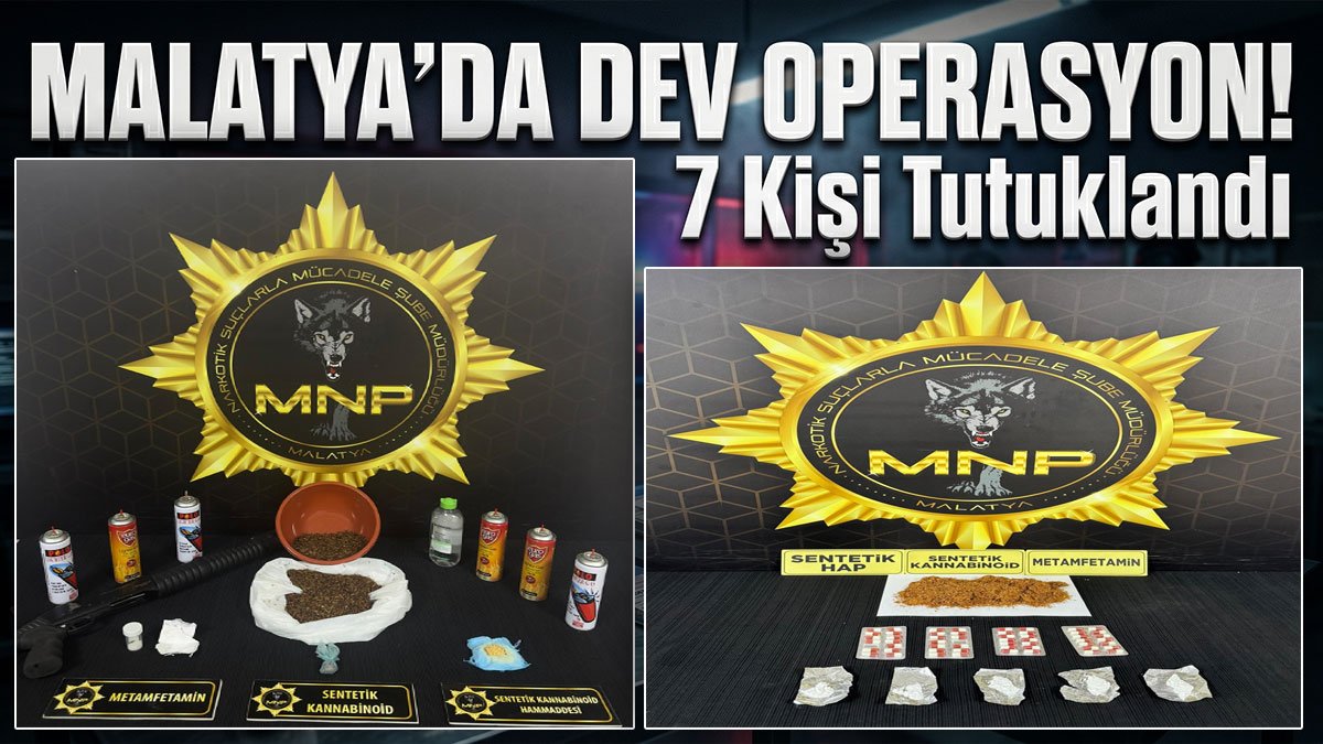Malatya'da sokak satıcılarına yönelik uyuşturucu operasyonunda 7 zanlı tutuklandı