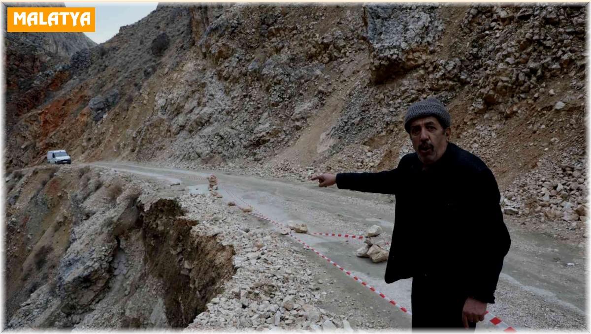 Malatya'da yağış sonrası göçen yol tehlike saçıyor