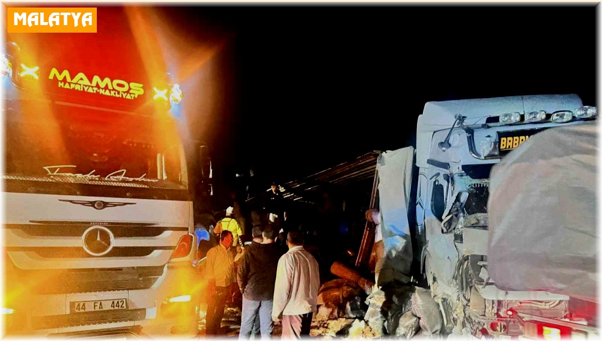 Malatya'da yem yüklü tır devrildi