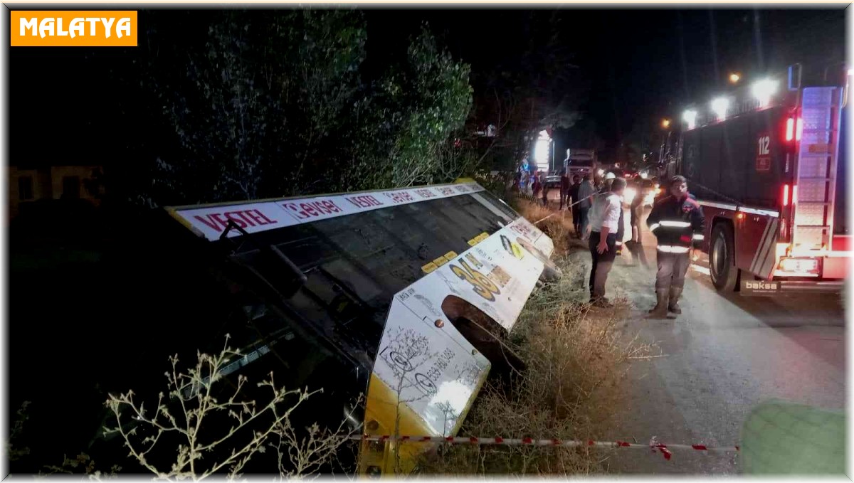 Malatya'da yolcu otobüsü yan yattı: 4 yaralı