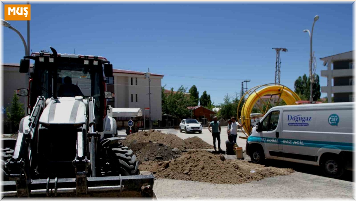 Malazgirt'te doğal gaz çalışmaları devam ediyor