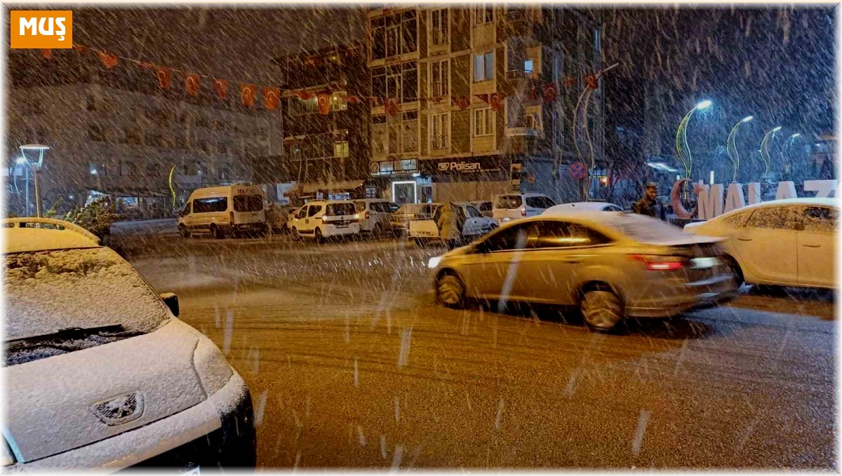 Malazgirt'te kar yağışı etkili oldu