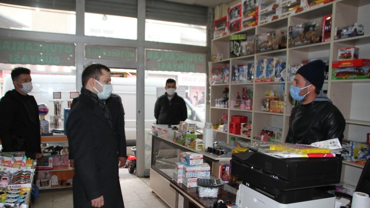 Malazgirt'te korona virüs tedbirleri denetimi