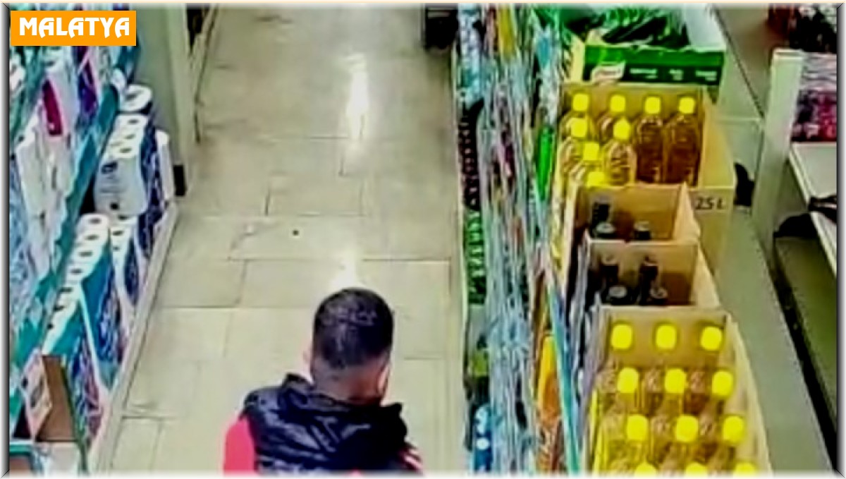 Markette hırsızlık güvenlik kamerasında