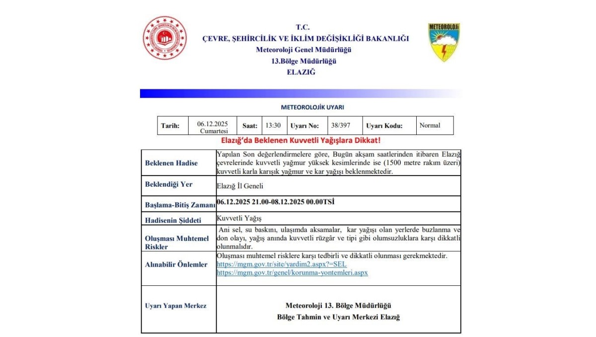 Meteorolojiden 5 il için kuvvetli yağış uyarısı