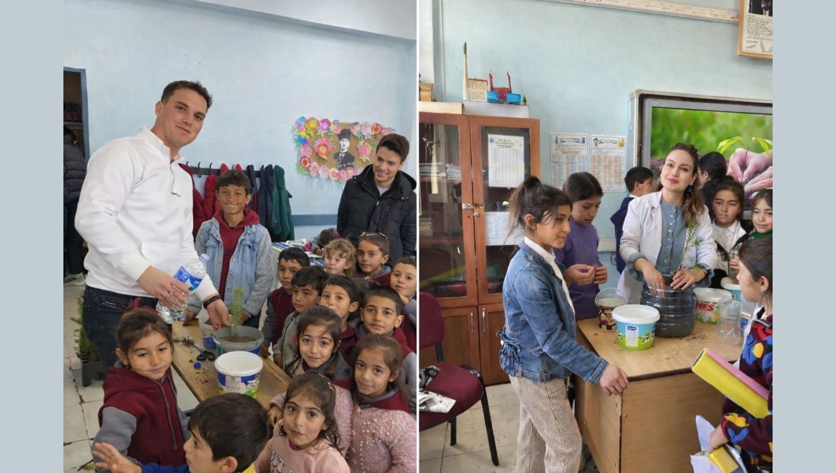 Minik eller fidanları toprakla buluşturdu, Diyadin'de yeşil miras başladı