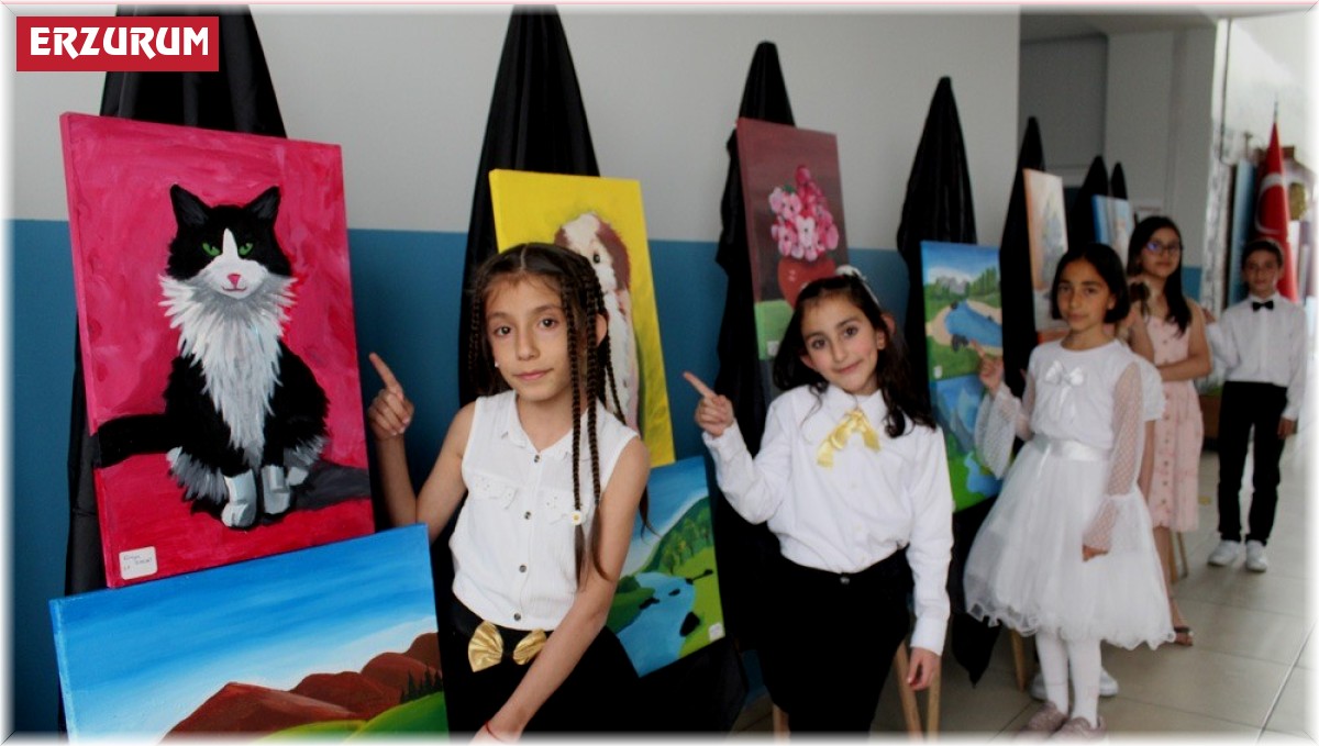 Minik ressamlar eserleriyle hayran bıraktı