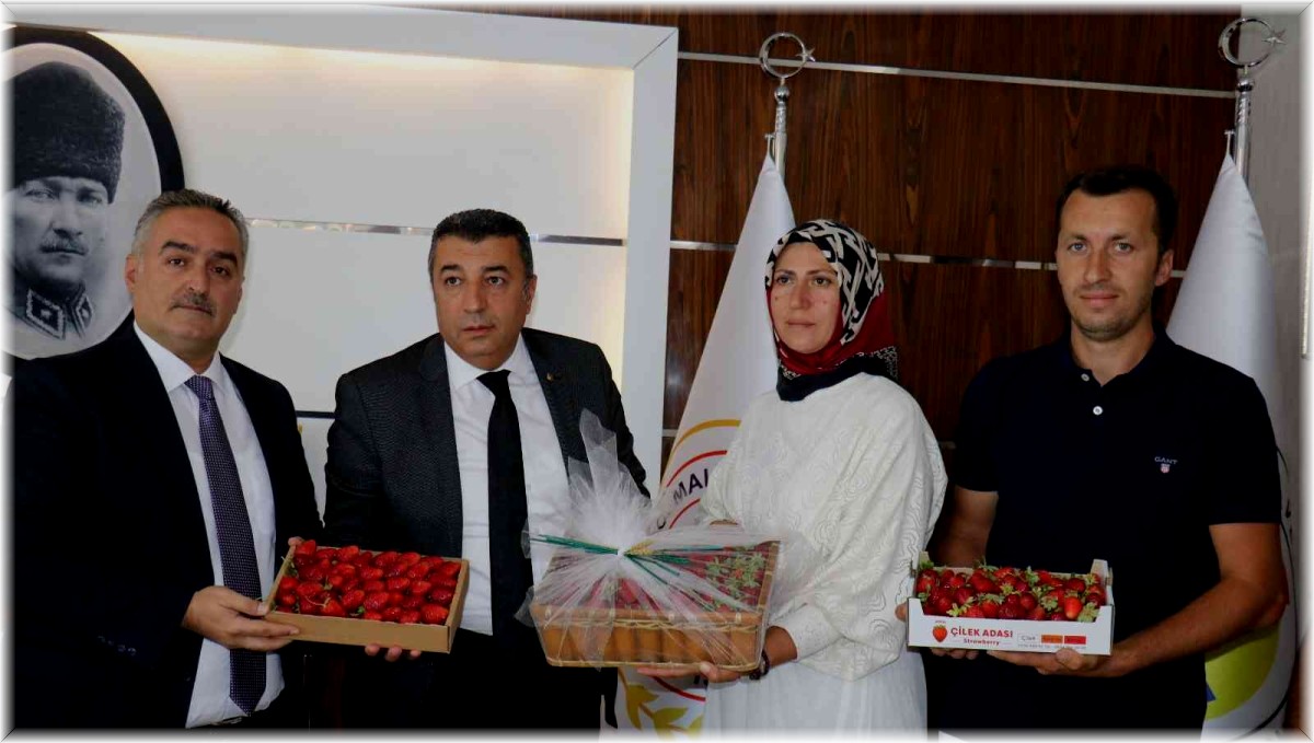 MTB Başkanı Özcan, çilek üreticilerini ödüllendirdi