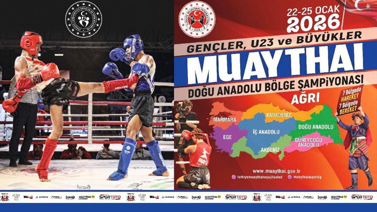 Muaythai Doğu Anadolu Bölge Şampiyonası 22–25 Ocak’ta Ağrı’da düzenlenecek