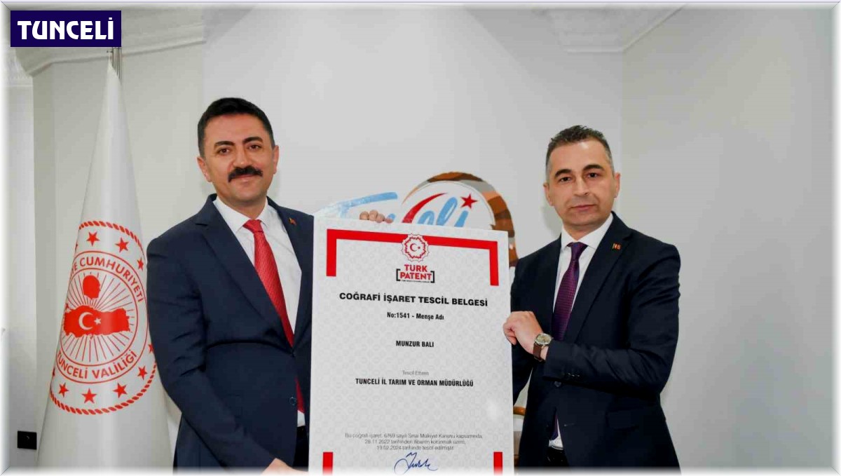 Munzur balı coğrafi işaret tescil belgesi aldı