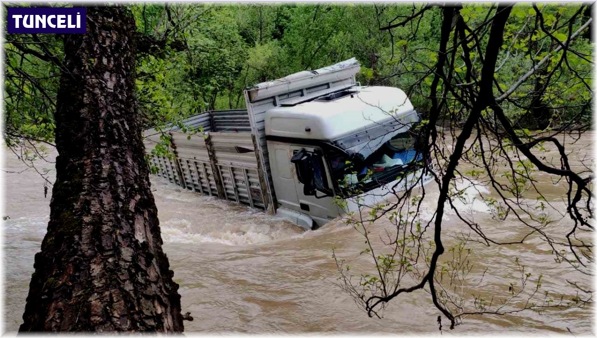 Munzur Çayı'na uçan kamyon çıkarıldı