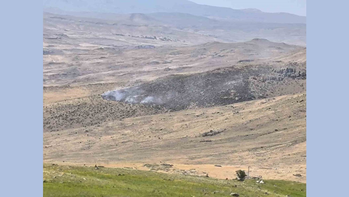 Muradiye'de boş arazide yangın çıktı