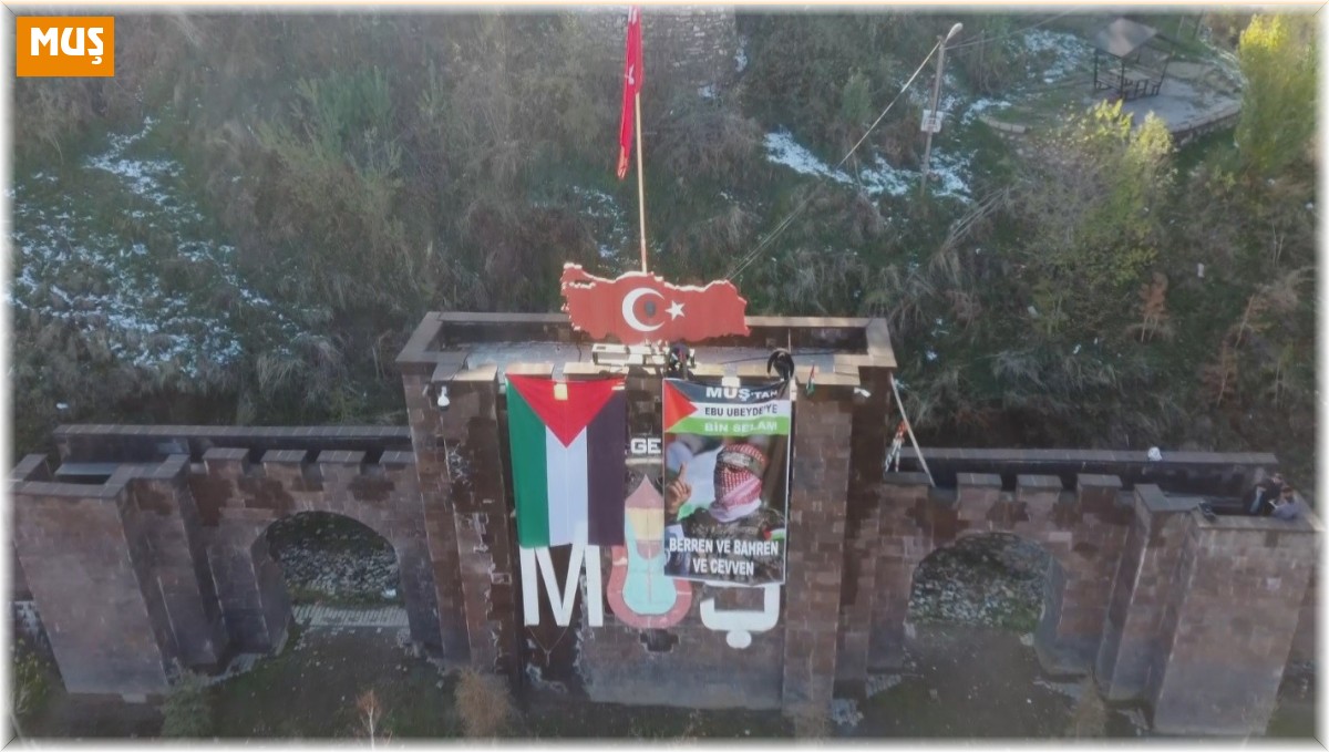 Muş Kalesi'ne Ebu Ubeyde'nin posteri asıldı