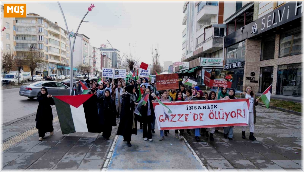 Muş'ta anneler ve çocukları Filistin için yürüdü
