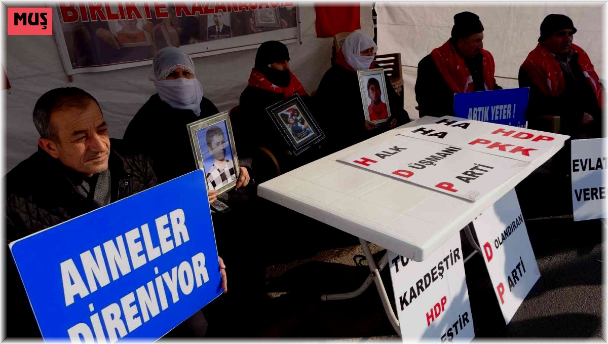 Muş'ta annelerin dondurucu soğuktaki evlat nöbeti sürüyor