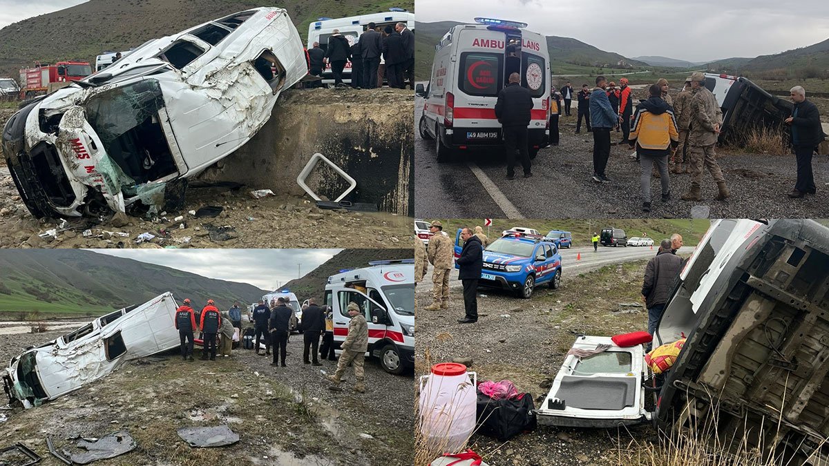 Muş'ta Dere Yatağına Devrilen Minibüste 16 Kişi Yaralandı