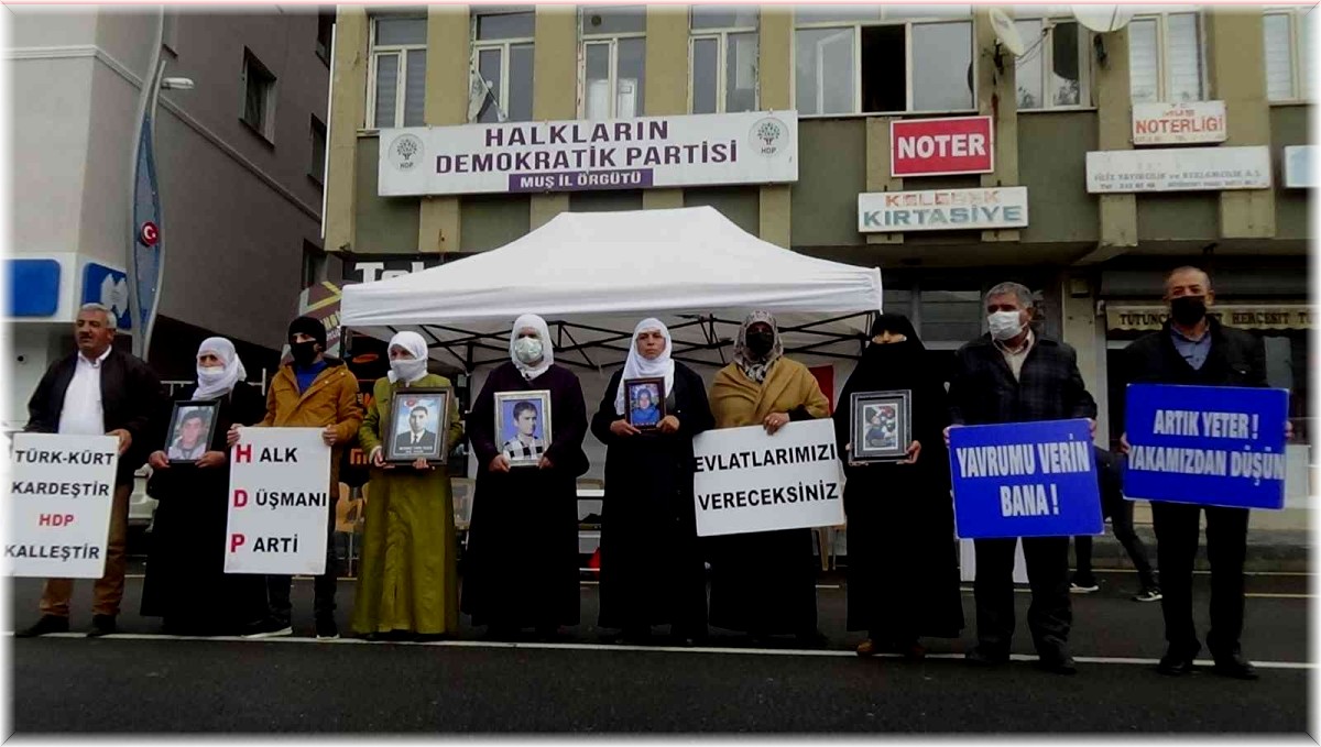 Muş'ta evlat nöbeti tutan ailelerin sayısı 15'e yükseldi