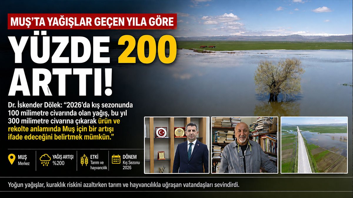 Muş'ta yağışlar geçen yıla göre yüzde 200 arttı: Çiftçi ve besiciler bereketli sezon bekliyor