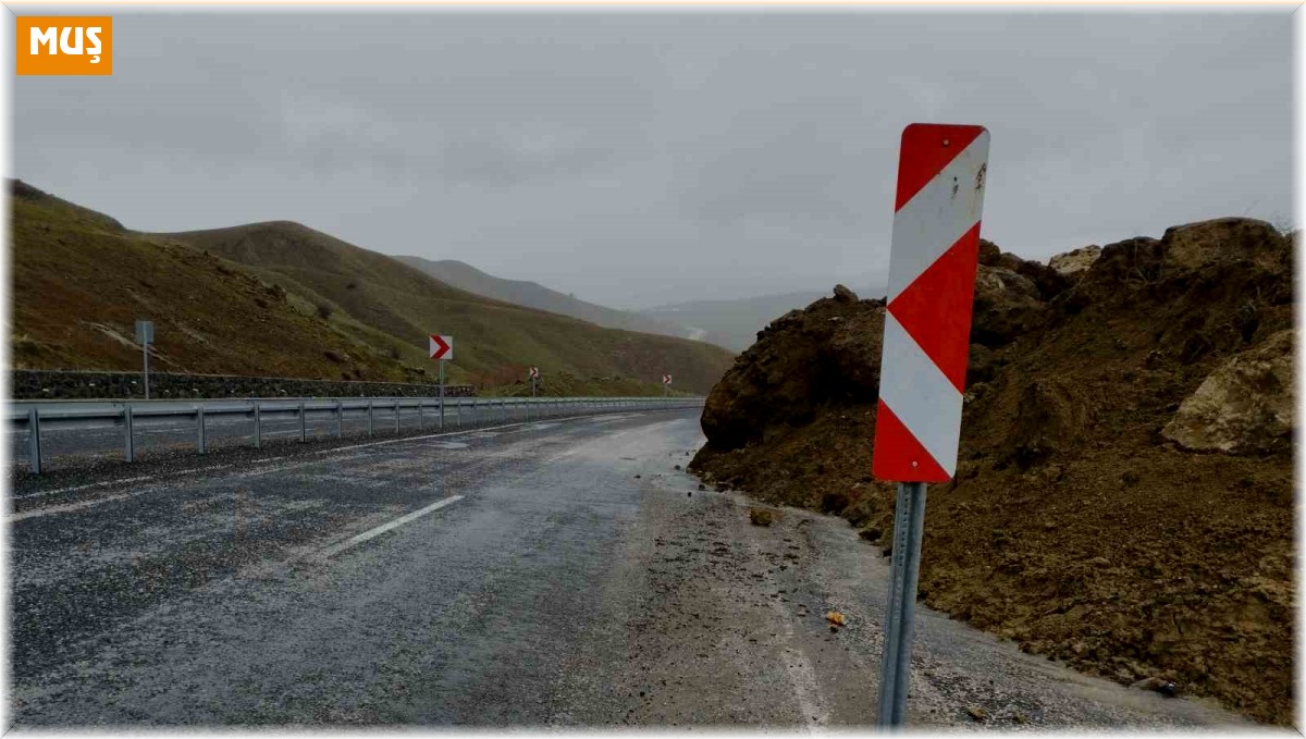 Muş-Varto karayolunda heyelan