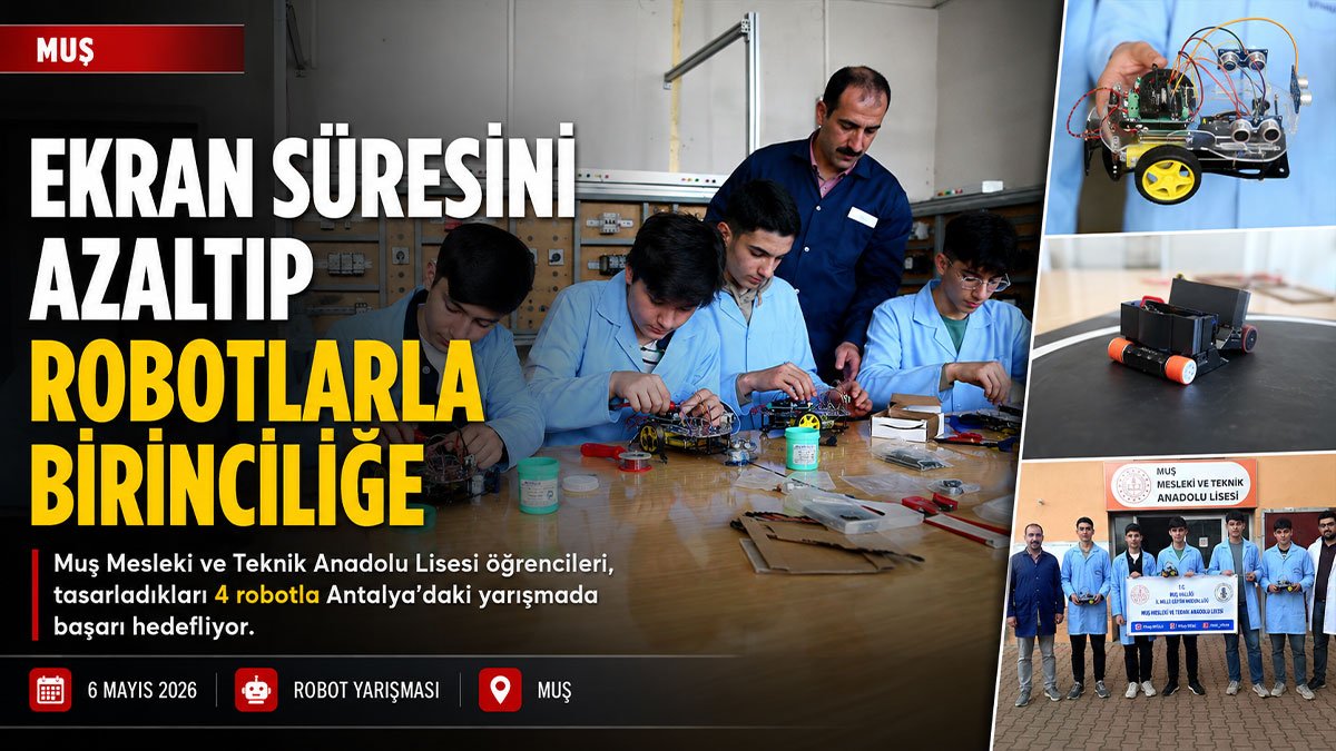 Muşlu öğrenciler ekran süresini azaltıp robotlarıyla şampiyonluk hedefliyor