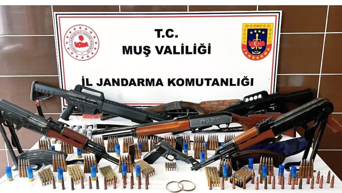 Muş’ta jandarma operasyonunda silah, mühimmat ve tarihi eser ele geçirildi