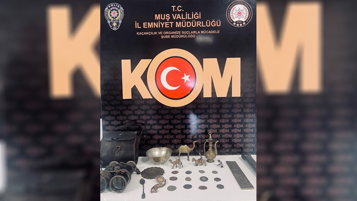 Muş’ta polis operasyonu: 25 tarihi eser ele geçirildi, 1 şüpheli gözaltında