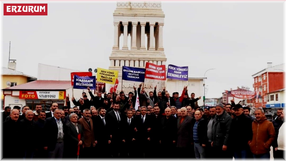 Narman'da Başkan adayı Temel Daş'a yoğun ilgi