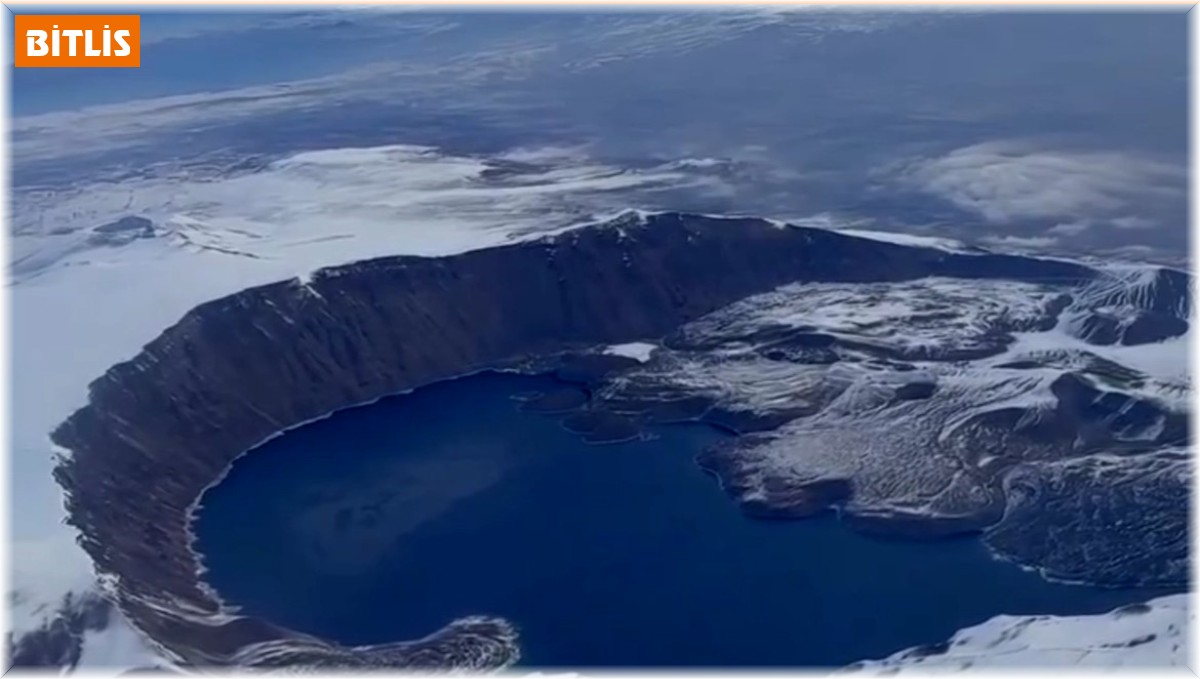 Nemrut Kalderası'nda muhteşem kar görüntüleri