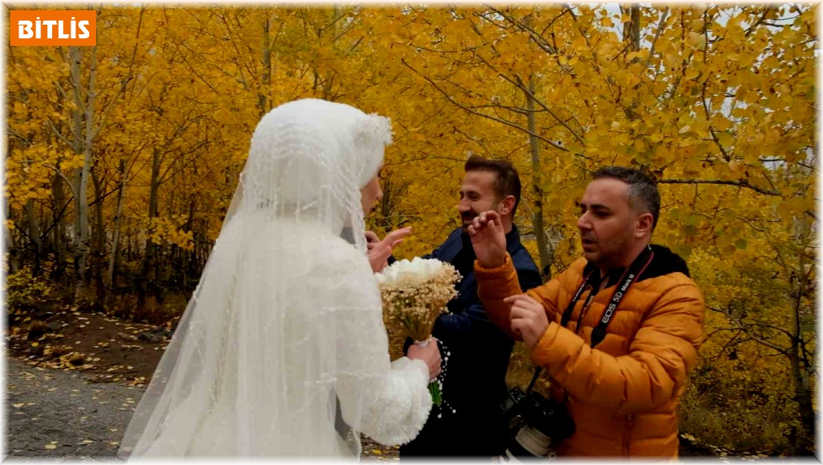 Nemrut'ta çekim yapan gelin ve damadın korku dolu anları