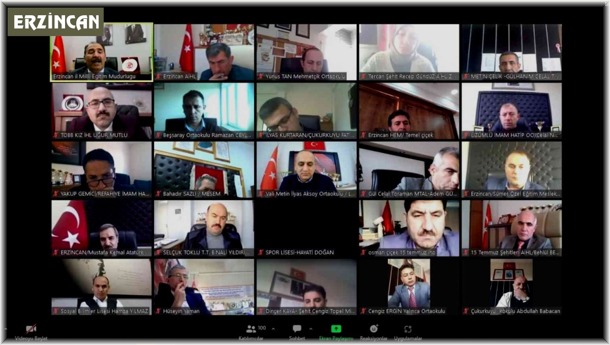 Okul yöneticileriyle çevrimiçi değerlendirme toplantısı yapıldı