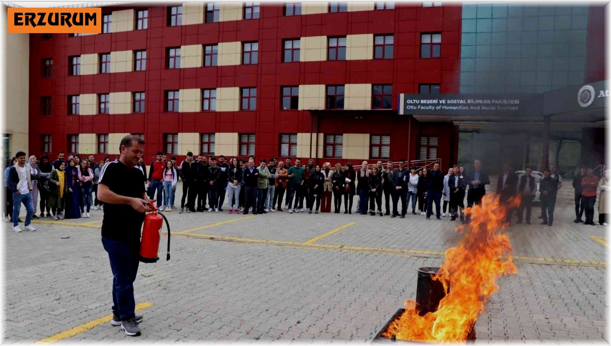 Oltu Beşeri ve Sosyal Bilimler Fakültesinde yangın tatbikatı