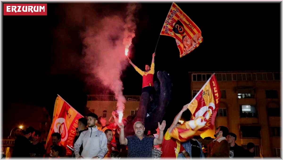 Oltu'da Galatasaray taraftarının şampiyonluk kutlaması