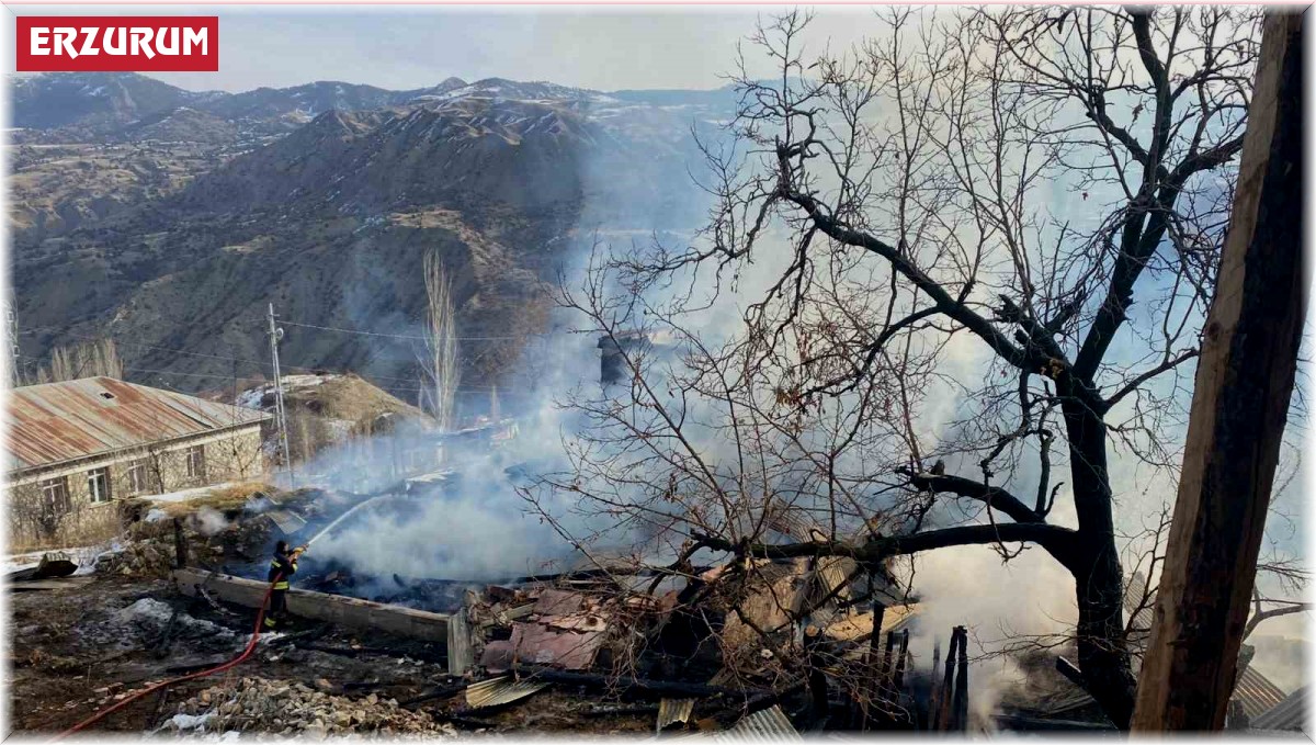 Oltu'da korkutan yangın