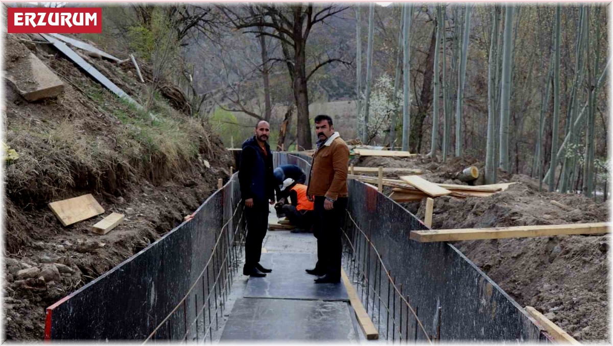 Oltu ilçe merkezindeki Elmalı sulama arkı yeniden hizmete açılacak