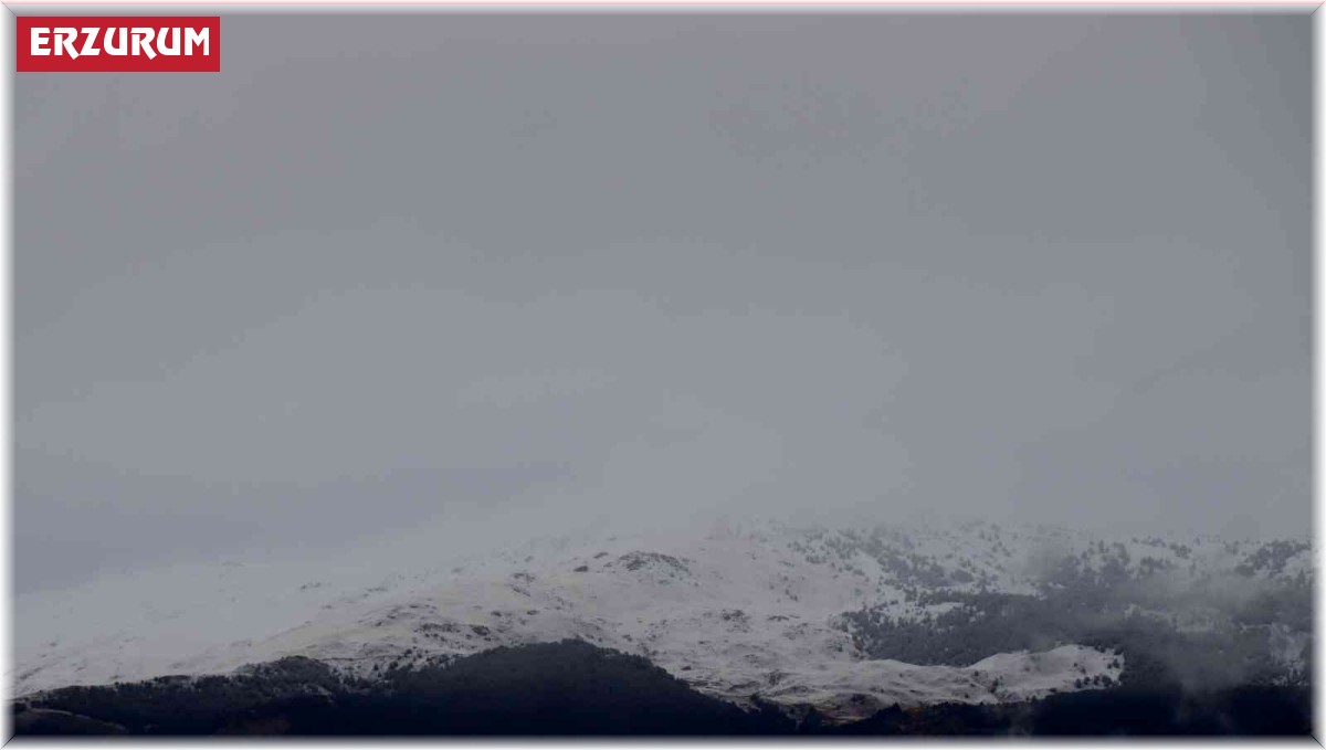 Oltu Kırdağ'a mevsimin ilk karı düştü