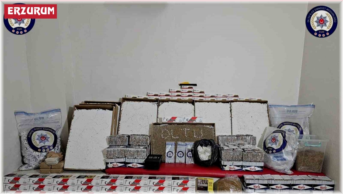 Oltu polisi kaçak sigara ele geçirildi