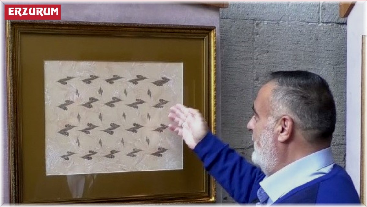 Oltu taşı bu kez ebru ile buluştu