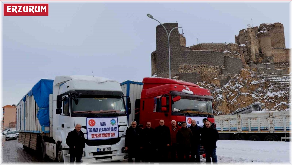 Oltu Ticaret ve Sanayi Odası yardım tırları yola çıktı