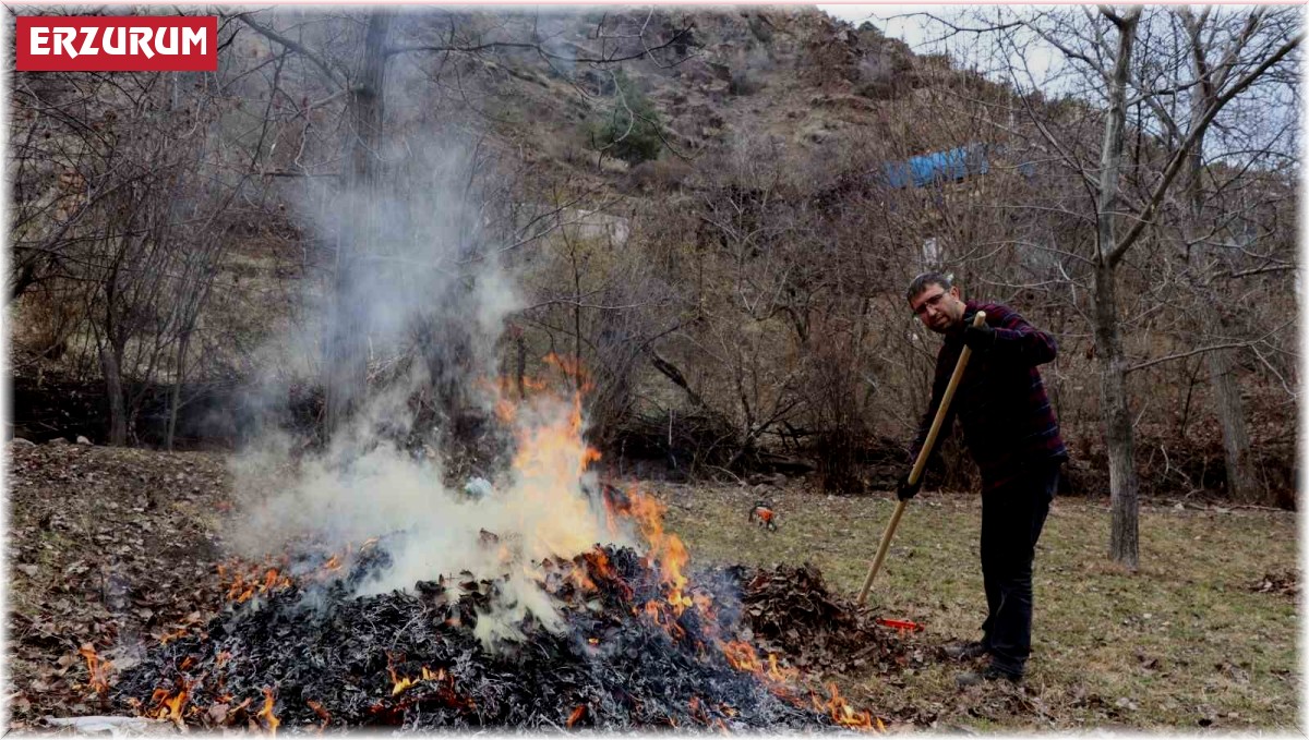Omanağzı'nda bahçelerde ilkbahar temizliği