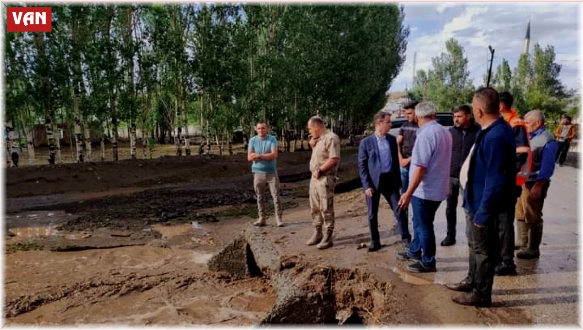 Özalp'ta dolu ve sel hasara neden oldu
