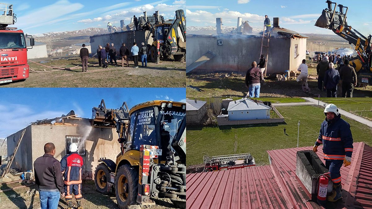 Özalp'te soba bacasından çıkan yangın 2 saatte söndürüldü