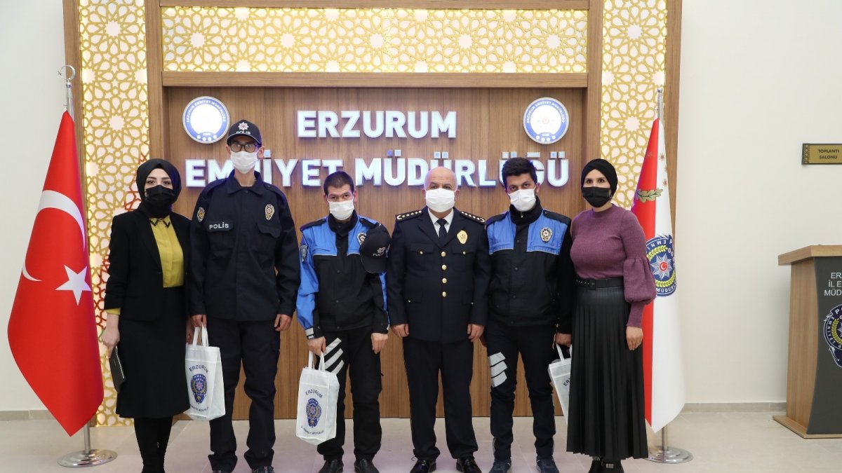 Özel eğitim gören çocuklardan Emniyet Müdürü Aslan'a ziyaret