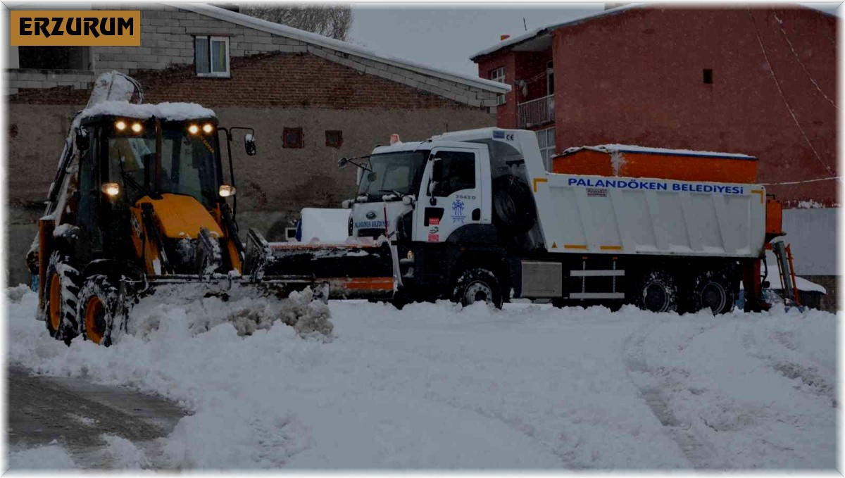 Palandöken'de karla mücadele