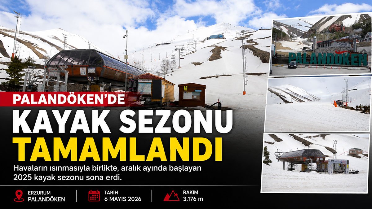 Palandöken'de kayak sezonu sona erdi: Kar kalınlığı 97 santimetre