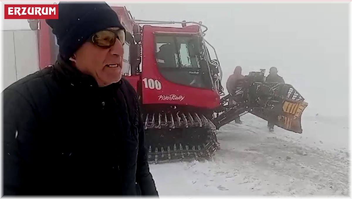 Palandöken geçidinde kar ve tipi esareti