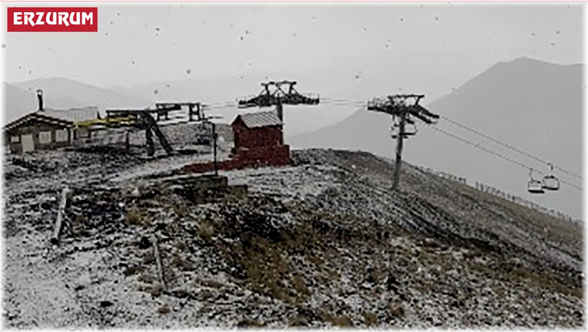 Palandöken'in zirvesi beyaza büründü