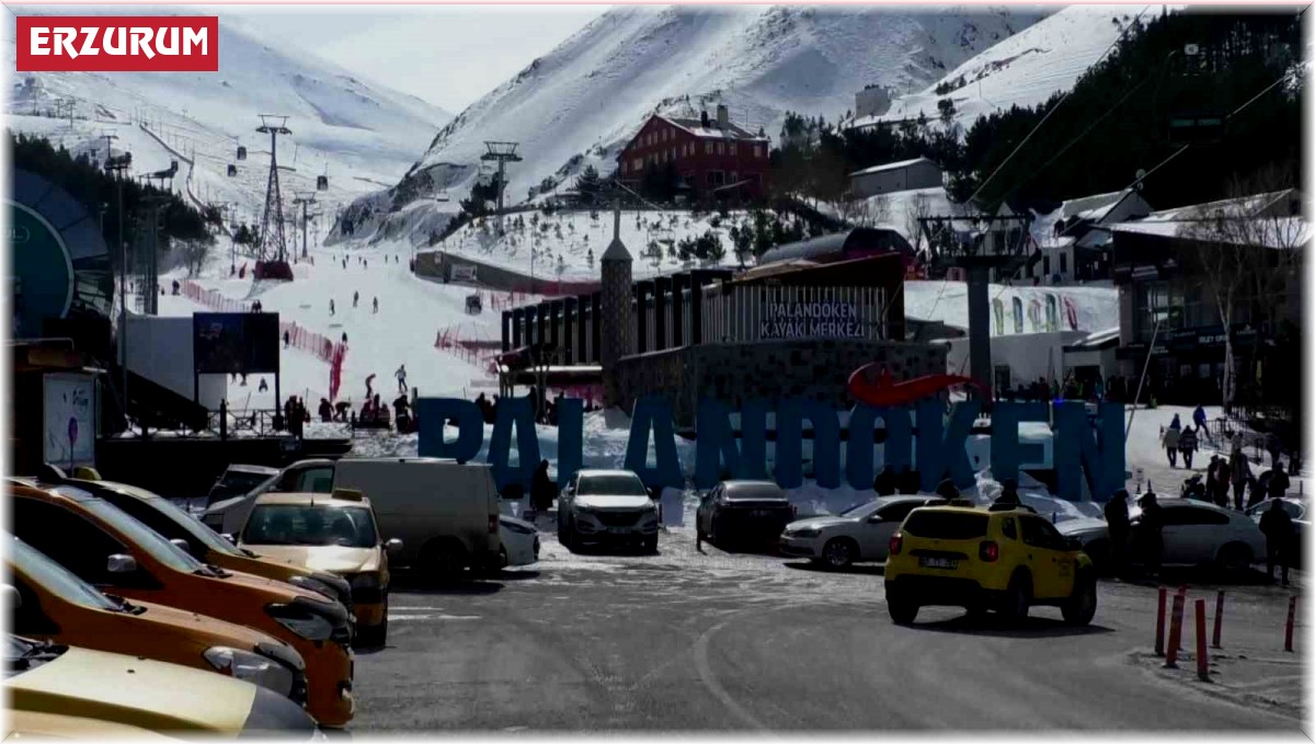 Palandöken kayak Merkezinde hafta sonu yoğunluğu
